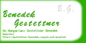 benedek gestettner business card